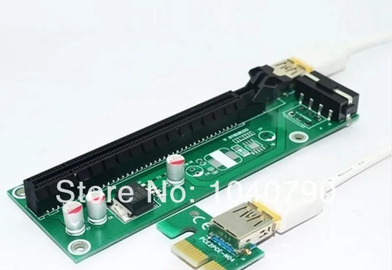 10 ./ PCI-E PCI E Express 1X to 16X Riser Card + USB 3, 0       litecoin miner 60