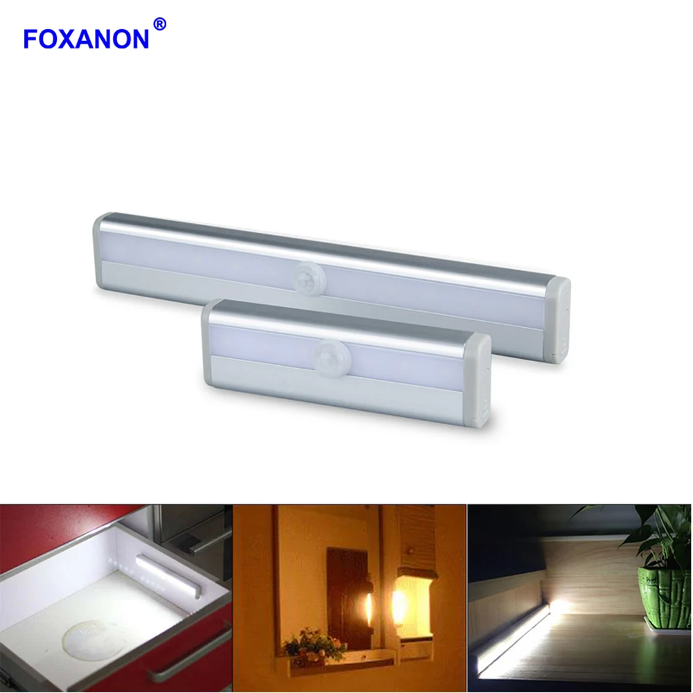 Светодиодная лампа Foxanon с датчиком движения PIR 6/10 светодиодов высокая яркость