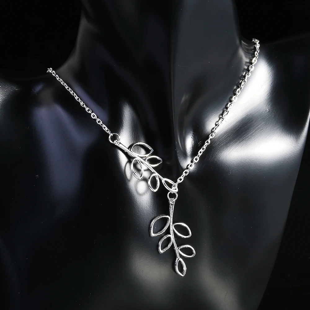 Korean version of jewelry simple metal leaves necklace cross tassel short Necklaces &amp Pendants Vintage Necklace Women | Украшения и