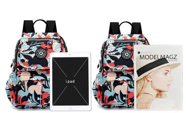 Soyt Floral small backpack K I PDE suitable for teenage girls leisure wrinkled Nylon Backpack women's Sac A Dos bag | Багаж и сумки