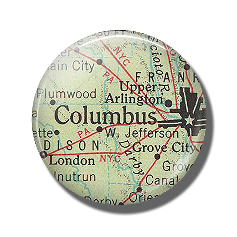 Detroit Poland California El Salvador Asheville Mississippi Kenya Южная Африка Коламбус Огайо карта сувенирные магнитные наклейки для холодильника