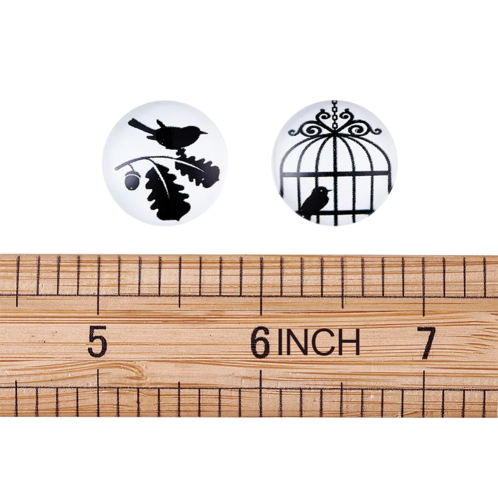 Pandahall Ретро фотостеклянные Кабошоны полукруглые/купол 20x6 мм|glass cabochon|cabochon whitewhite