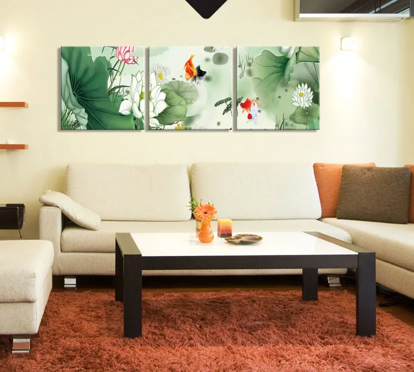 3 шт. китайский стиль зеленые листья лотоса розовый Лотос и чернильная живопись