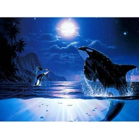 whale moon diamond embroidery diy diamond painting mosaic diamant painting 3d cross stitch pictures h498