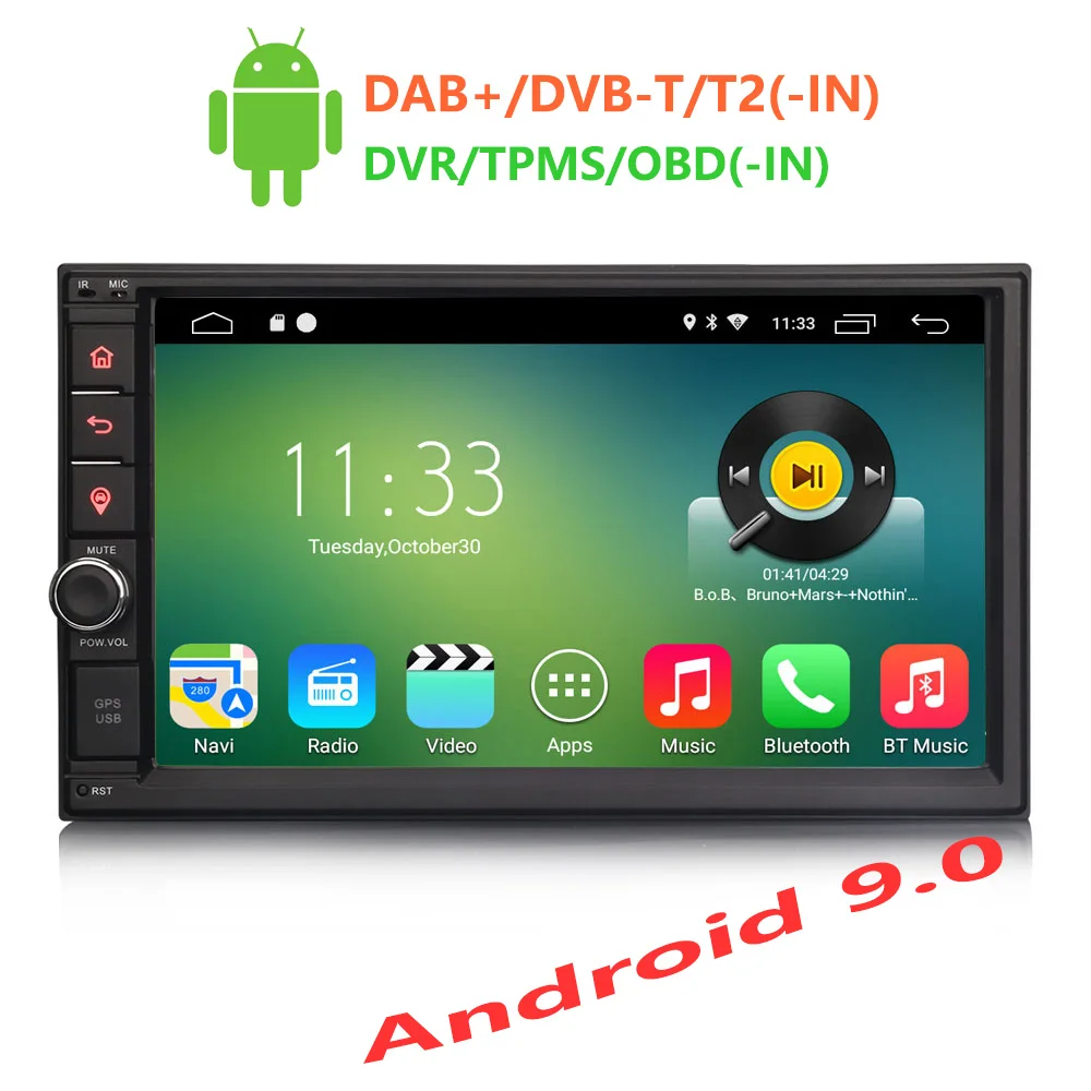 Автомагнитола Erisin ES3570U 7 дюймов 2 Din Android 9 0 автомобильный DVD плеер для