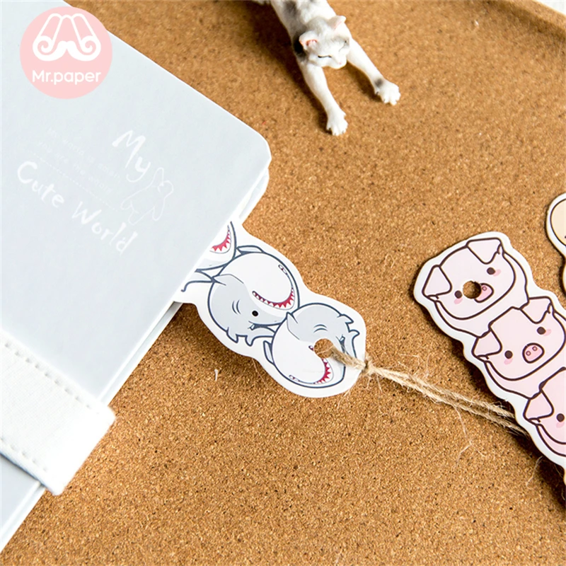 Г-н Бумага 30 шт./кор., принт с героями мультфильмов Kawaii, Животные нерегулярные закладки для Новинка для чтения книг, создатель страница Бумага закладки Подарки для детей