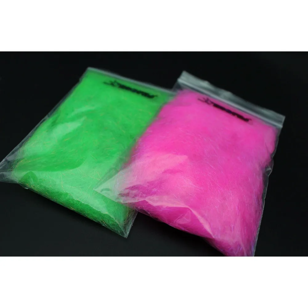 

Tigofly 2 packs/lot Dubbing Green UV Pink Rabbit Ice Dub 3g/pack Thread Holographic Fibers Wing Trout Nymph Fly Tying Materials