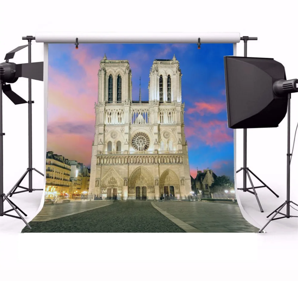 Laeacco Фото фоны Notre Dame De Paris Town Resorts Живописный фон для фотосъемки Студийная