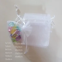 1000pcs white gift bags for jewelry bags and packaging organza bag drawstring bag weddingwoman travel storage display pouches