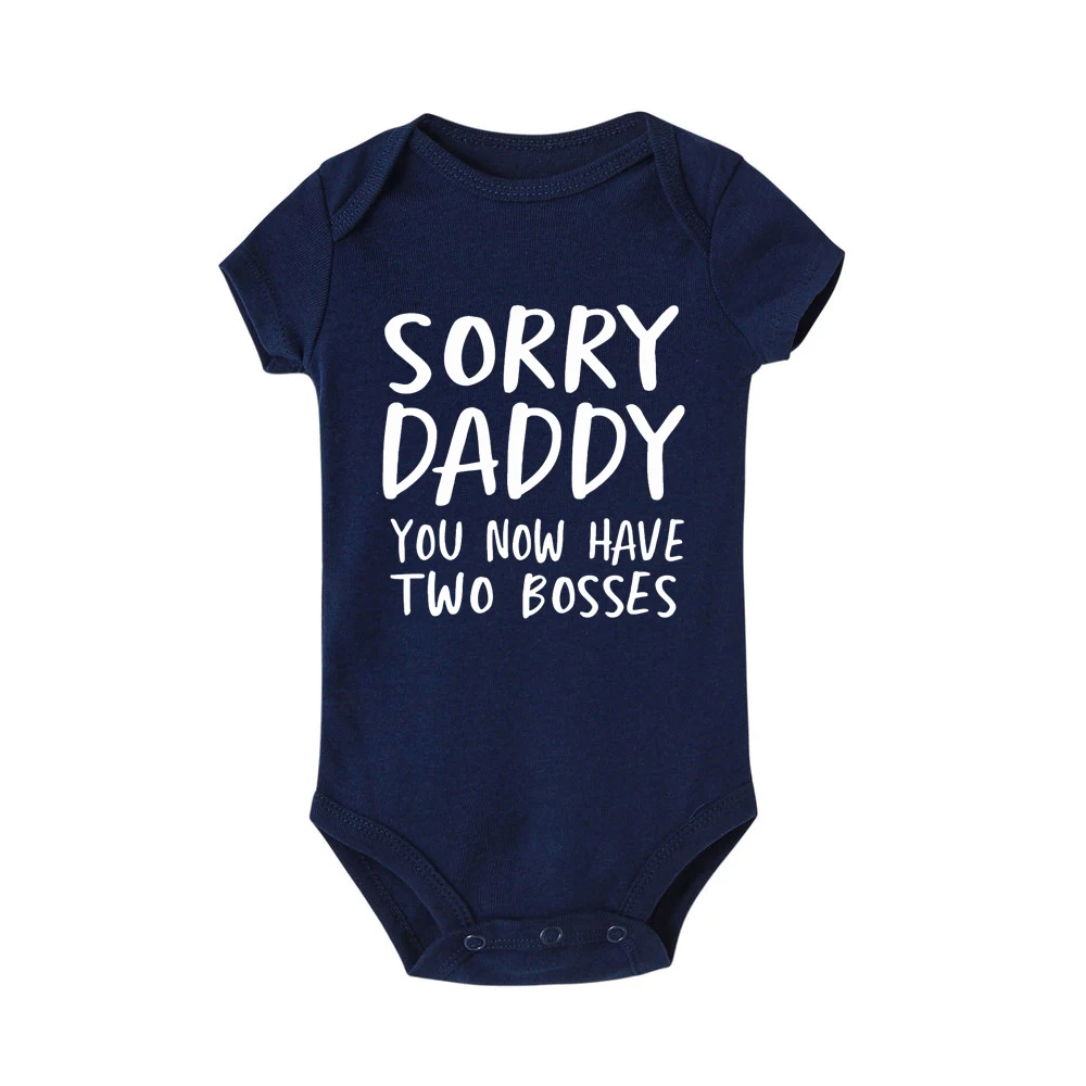 Sorry Daddy you now have two Boys детские комбинезоны с печатью летняя одежда для малышей комбинезон для новорожденных мальчиков и девочек