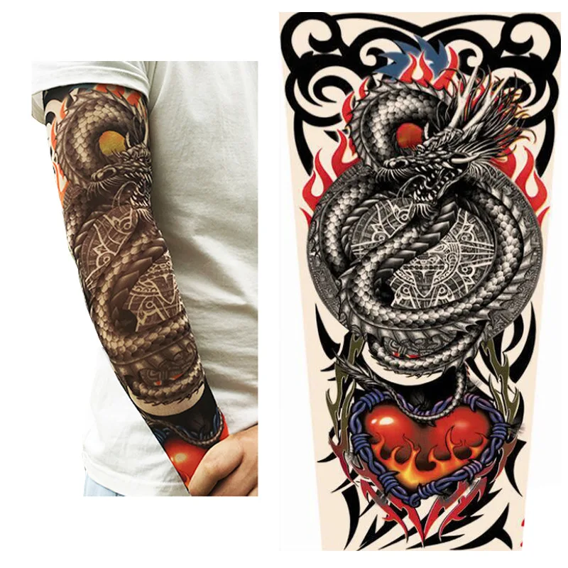 1 шт. комплект с имитацией 3D рукава татуировкой эластичных чулок для рук мужчин и