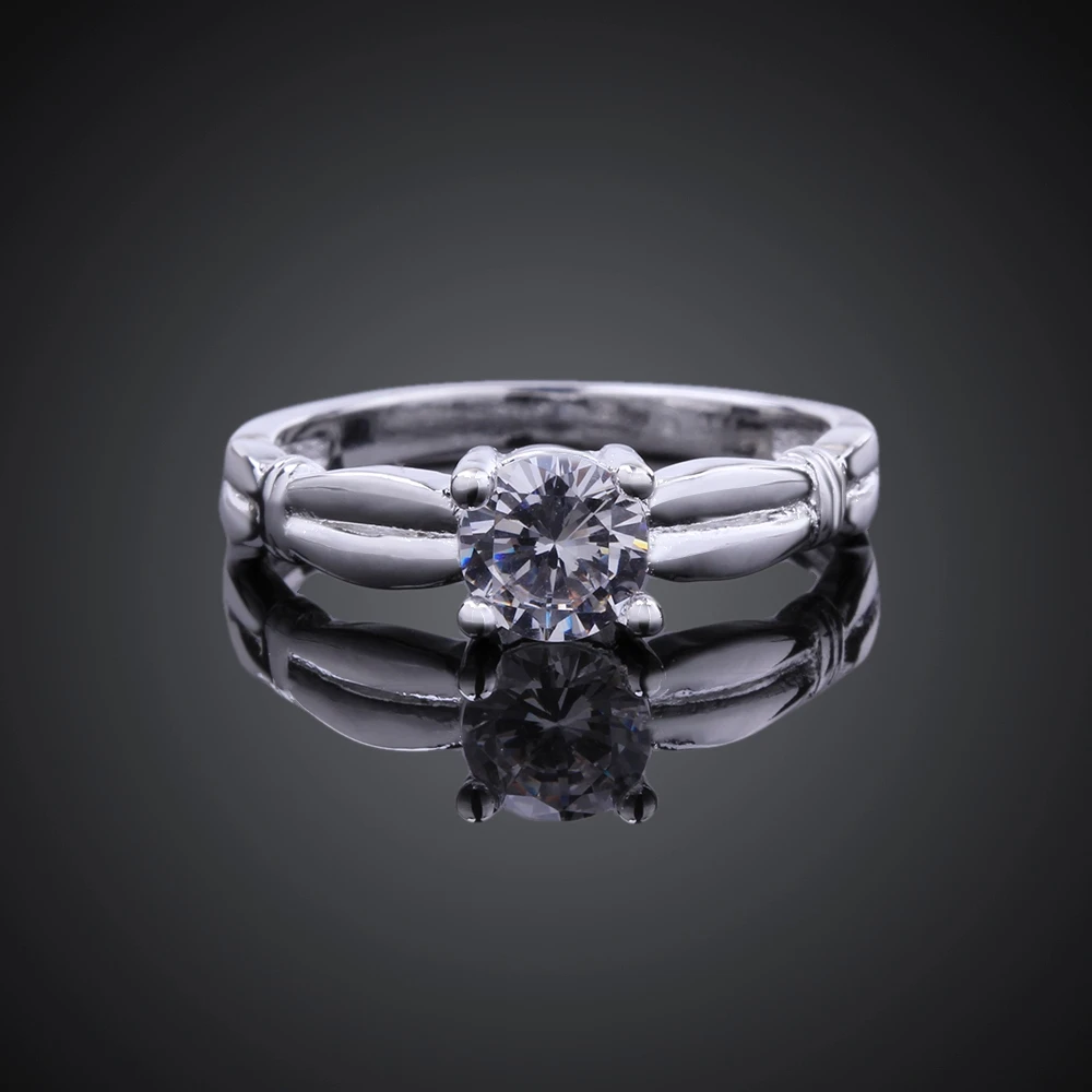 Простое обручальное кольцо для женщин с серебряным покрытием влюбленных подарок