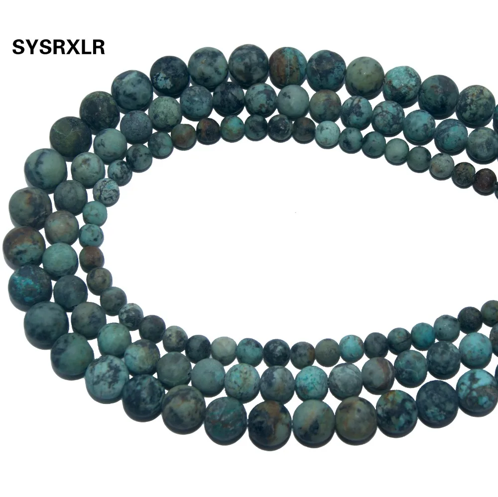 

Natural Stone Dull Polish Matte African Turquoises Round Beads For Jewelry Making Charm DIY Bracelet Material 4/6/8/10 MM Strand