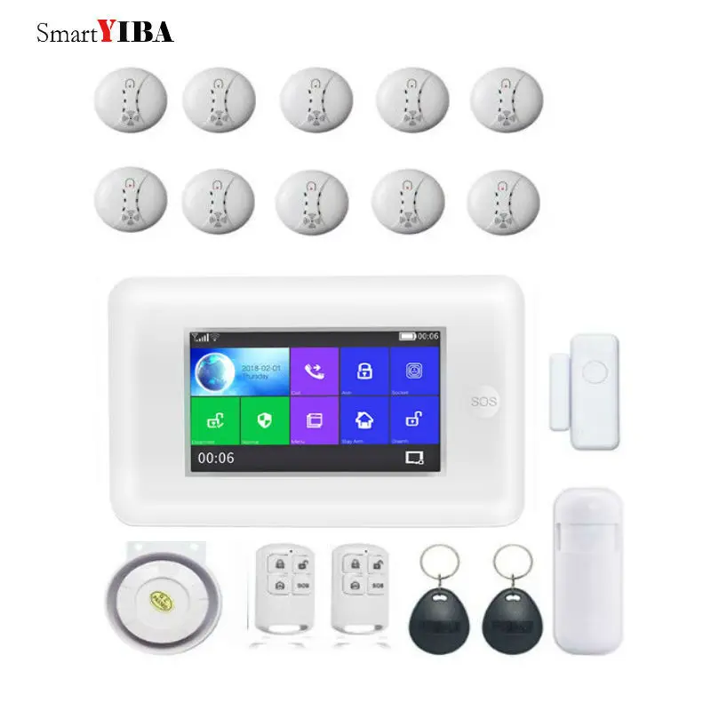 SmartYIBA совместима с Alexa App Контролируемая WiFi GSM система охранной сигнализации