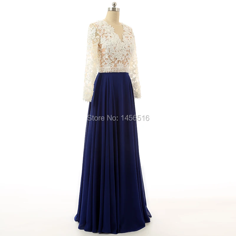 Женское шифоновое платье с длинным рукавом белое кружевное ТРАПЕЦИЕВИДНОЕ