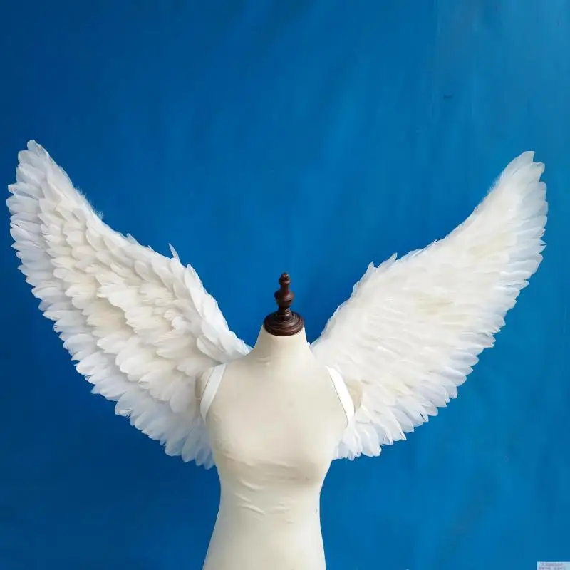 

130CM Handmade Gold White Angel Feather Wings Catwalk Displays Shooting Props Wedding Photography Display Party Wedding Decor