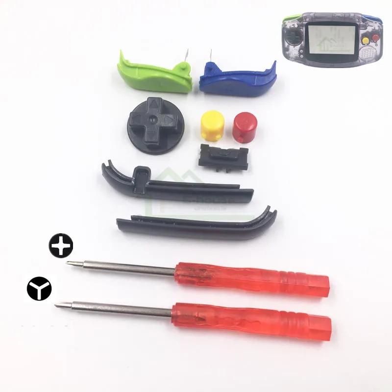 Замена цветных кнопок E-house для GameBoy Advance GBA набор LR плечо AB Кнопка Dpad с отверткой |