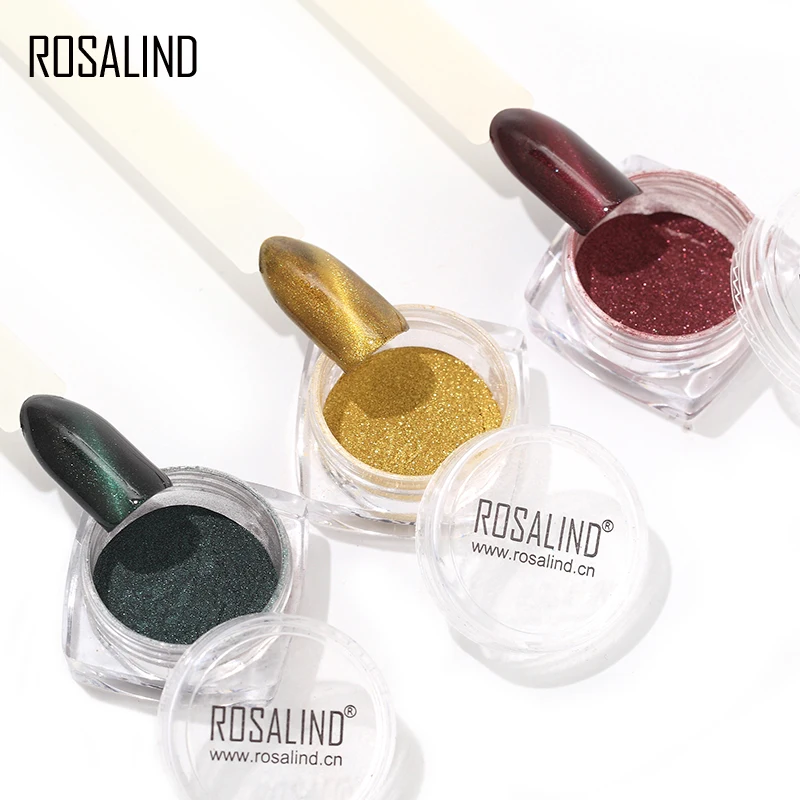 ROSALIND 1 шт. Новый кошачий глаз 3D эффект ногтей Блестящий хромовый порошок для