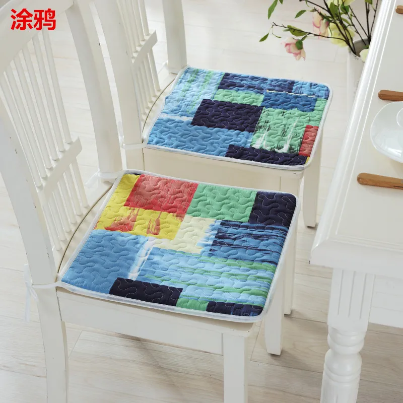 tuya 2 pieces Квадратный коврик для сидения, кухонные подушки для офисного стула, современное сидение, Нескользящая подушка для обеденного стула, удобная хлопковая подушка для сидения - Цвет: tuya 2 pieces