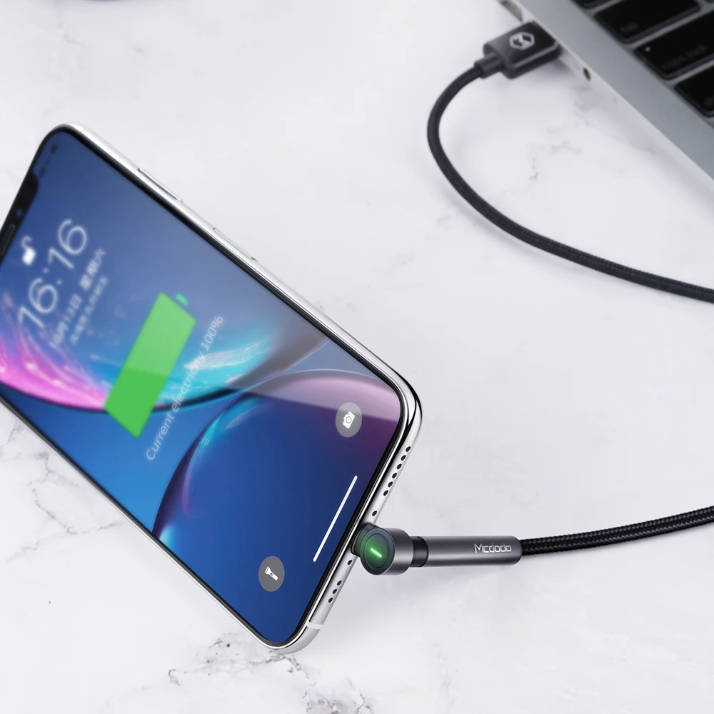 Mcdodo USB кабель для IPhone XS Max XR X 8 7 6s Plus IPad Mini IOS 12 провод подставка держатель для телефона зарядное устройство Шнур для передачи данных Быстрая зарядка светодиодный - Цвет: For iPhone Grey