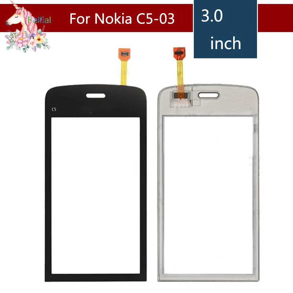 3 0 &quotдля Nokia C5 03 ЖК дисплей графический сенсорный экран Внешний Стекло объектив