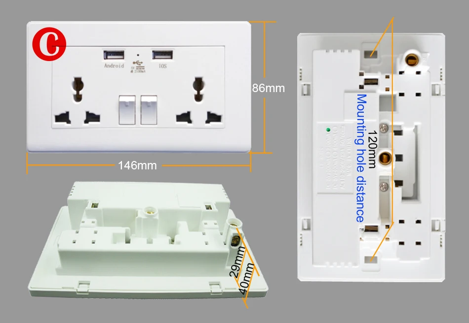 2.1A USB настенная розетка для США/Великобритании/Австралии/универсальные пробки двойной USB порт зарядное устройство высокая скорость настенная розетка AC силовая панель