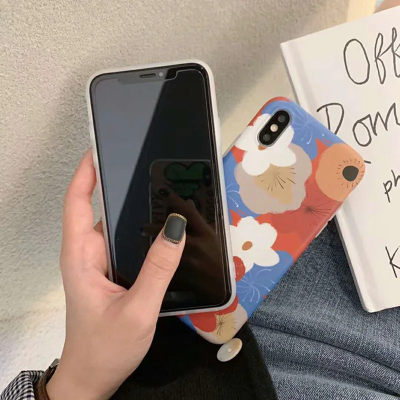 Высококачественный простой чехол для телефона с цветочным рисунком iphone 6 6s 7 8 Plus