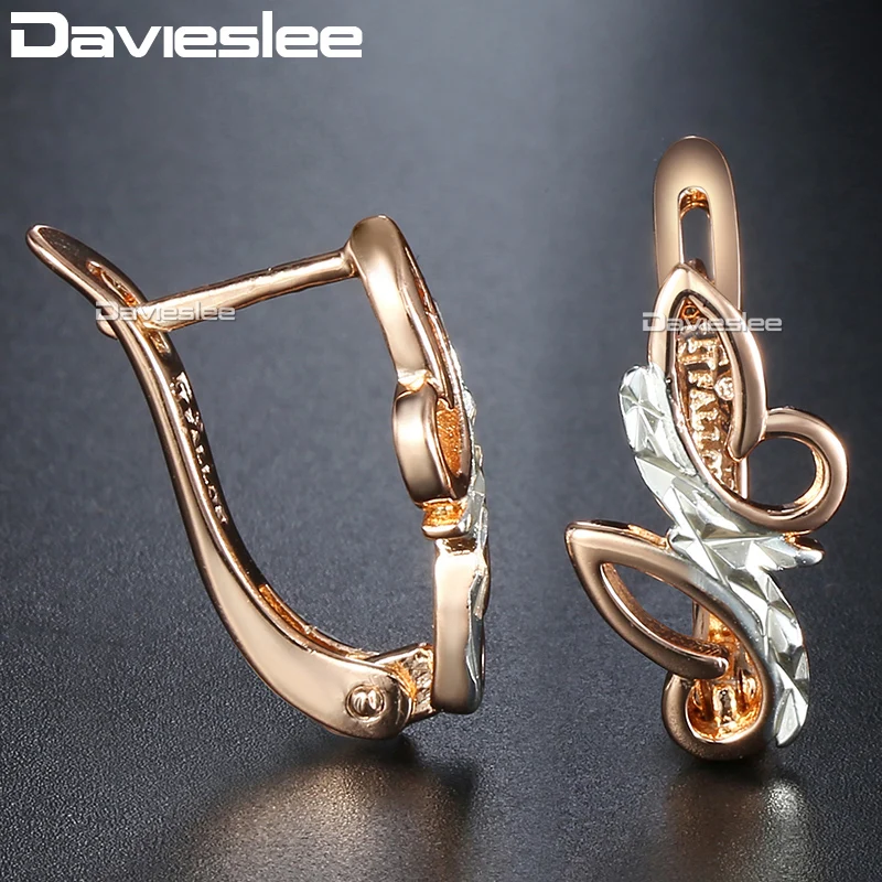 Davieslss серьги-гвоздики для женщин узел CZ Стразы 585 розовое золото заполненная женская серьга модное ювелирное изделие подарок для женщин DGE95