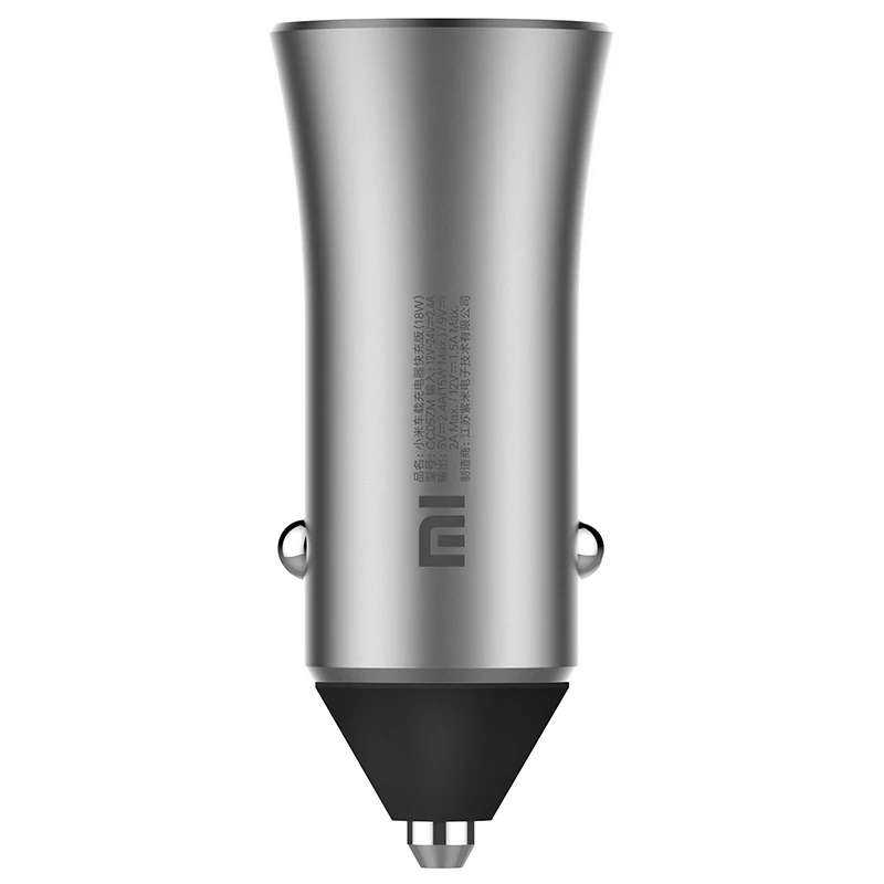 Mi Car Charger Оригинальное Xiaomi Mi автомобильное зарядное устройство 18 Вт Быстрая зарядка металлический корпус двойной USB подсветка для iPhone samsung huawei LG - Тип штекера: Mi Car Charger