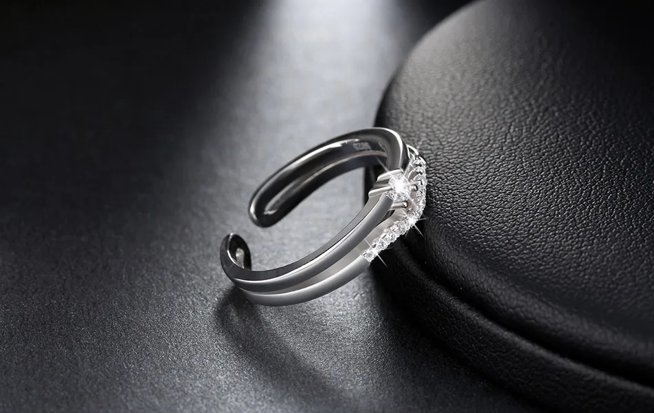 ORSA JEWELS Настоящее серебро, женские кольца, Роскошные AAA кубический цирконий, кольцо с изменяемым размером, Серебряное свадебное ювелирное изделие OSR19