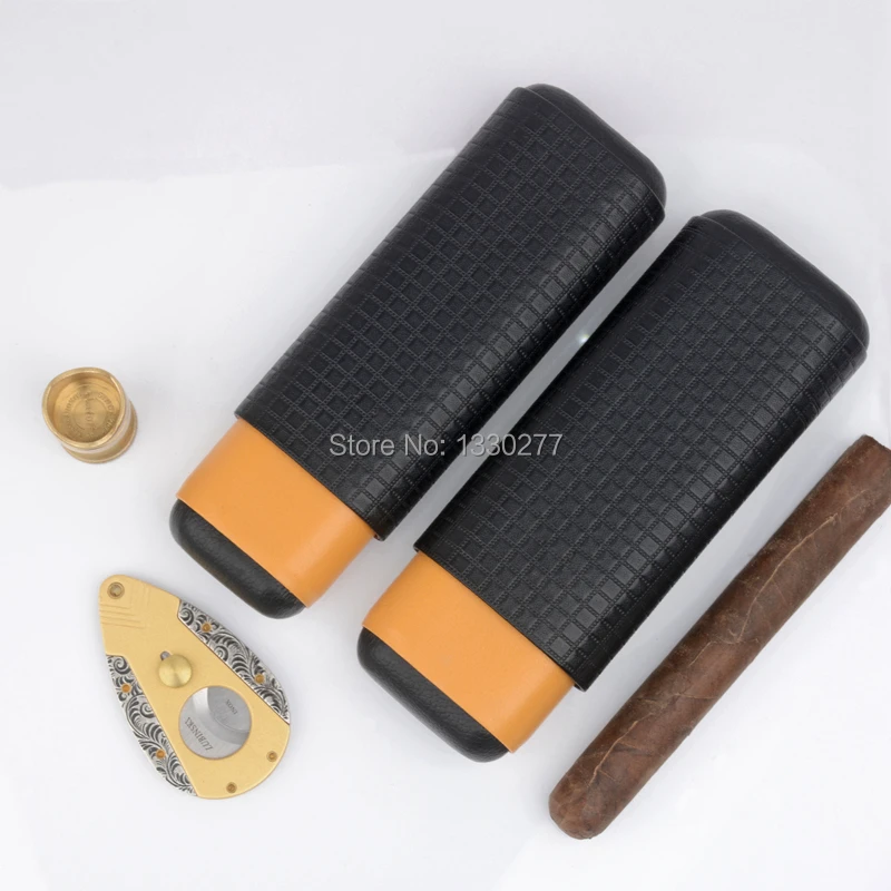 Пакет скидка путешествие на выходные держатель для сигары Cohiba Cedar Wood 2 трубки держатель для сигары Fit 54 кольца+ 63 кольца сигары