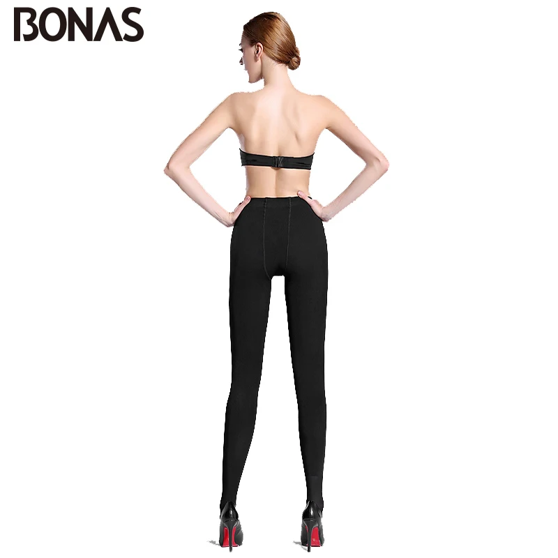 BONAS черный бархат колготки для новорождённых женские 480D осень Стиль пикантные