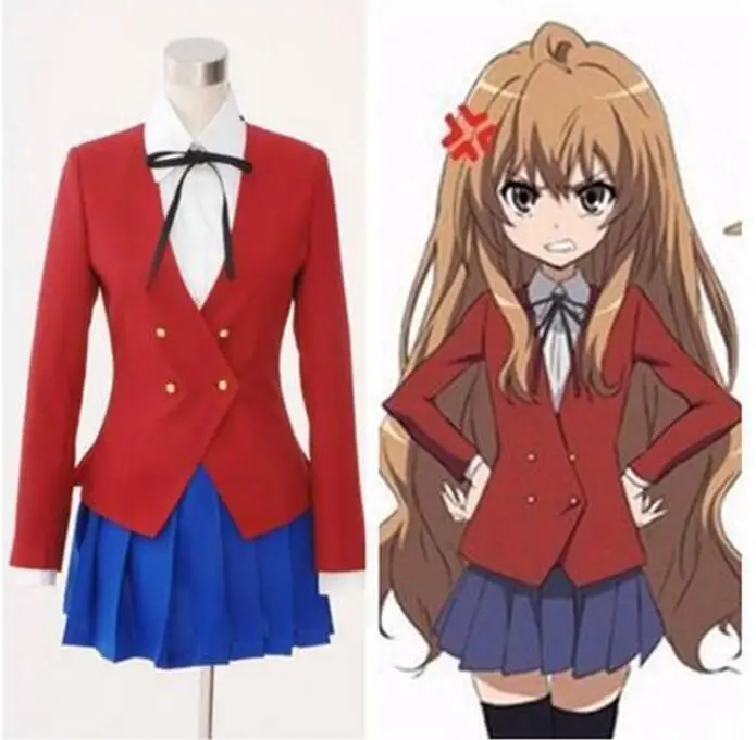 Японское аниме Дракон X Тигр Toradora школьная форма айсаки тайки косплей
