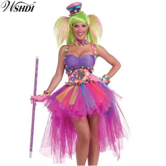 Смешной клоун цирк маскарадный костюм для взрослых Костюм на карнавал или