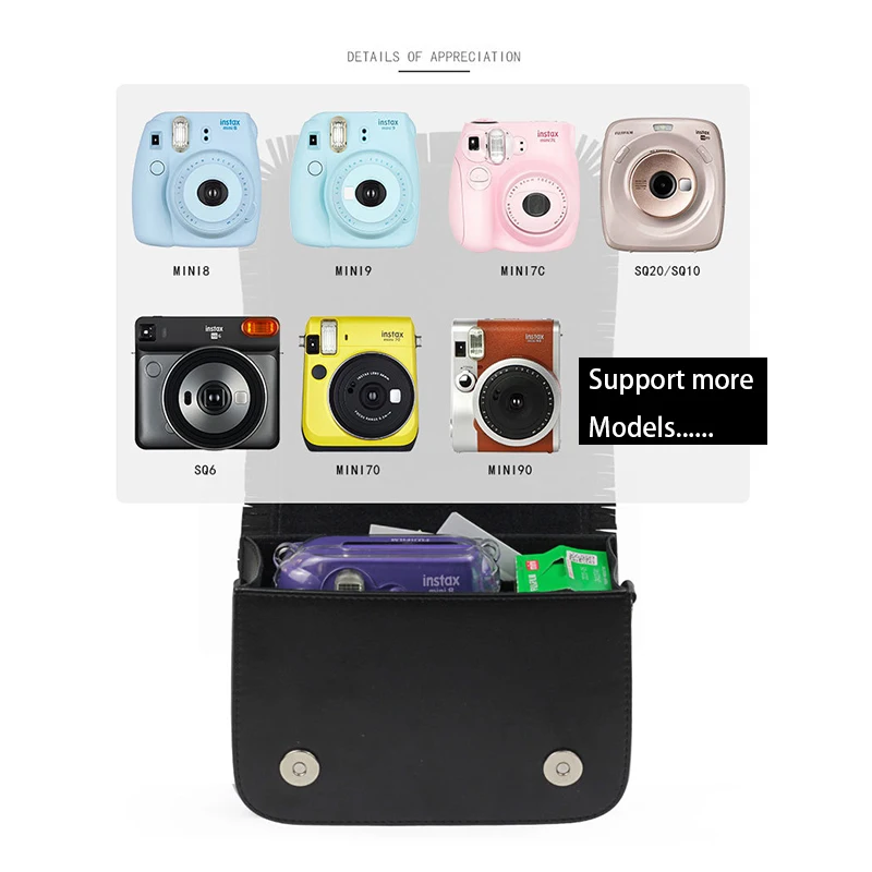 Для fujifilm instax mini 8 9 7C Mini 70 90 SQ6 10 20 сумка на плечо с кисточкой сумки мгновенная камера из искусственной кожи чехол рюкзак