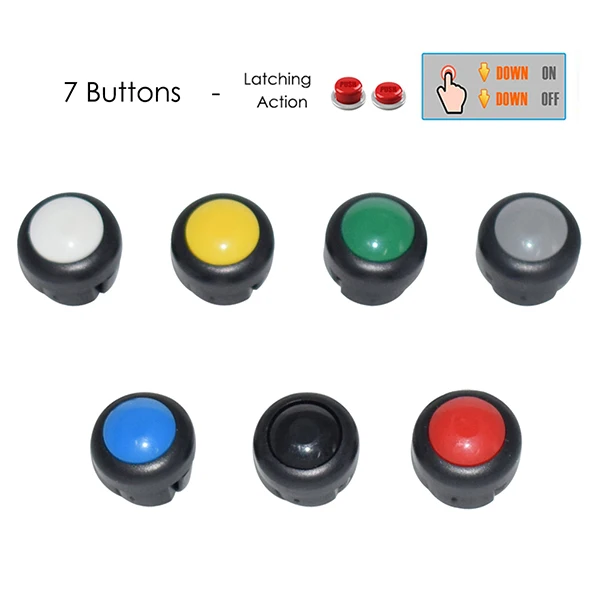 7 Latching Buttons 7/" 22 мм мотоциклетные переключатели руля кнопка управления переключатель для головной светильник сигнал поворота противотуманный светильник - Цвет: 7 Latching Buttons