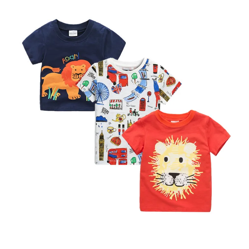 

Футболка с коротким рукавом для маленьких мальчиков и девочек, летняя повседневная одежда с принтом забавных автомобилей, 2019