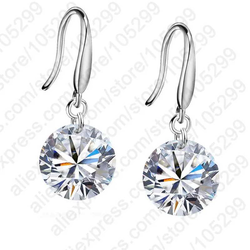 Большие акции! Красивые блестящие женские серьги с крючком 10 мм AAAA серебристый 925