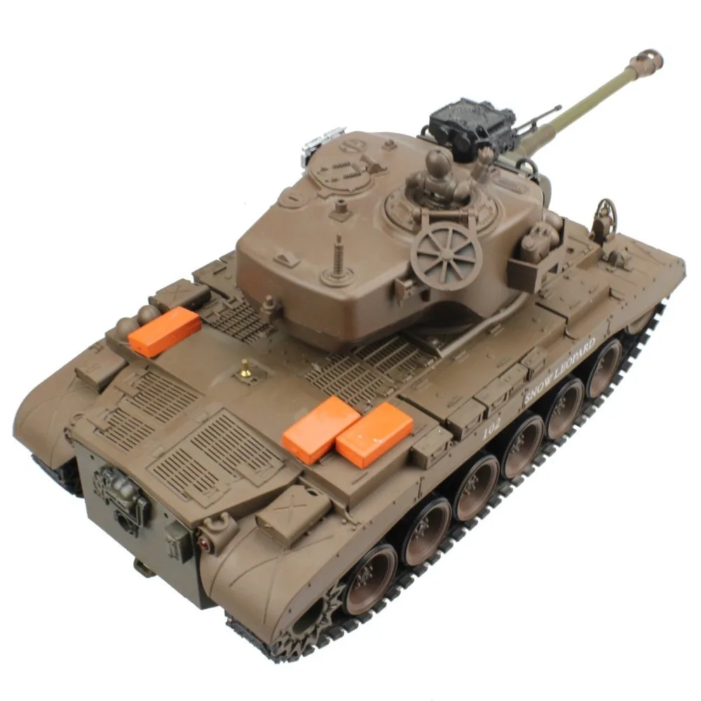 Р/У танки нам M26 15 канал 1/20 Першинг Snow Leopard основной боевой танк модель с стрелять