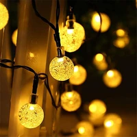 solar led crystal ball string light 10m waterproof fairy lights christmas wedding garland garden lawn tree outdoor decoration