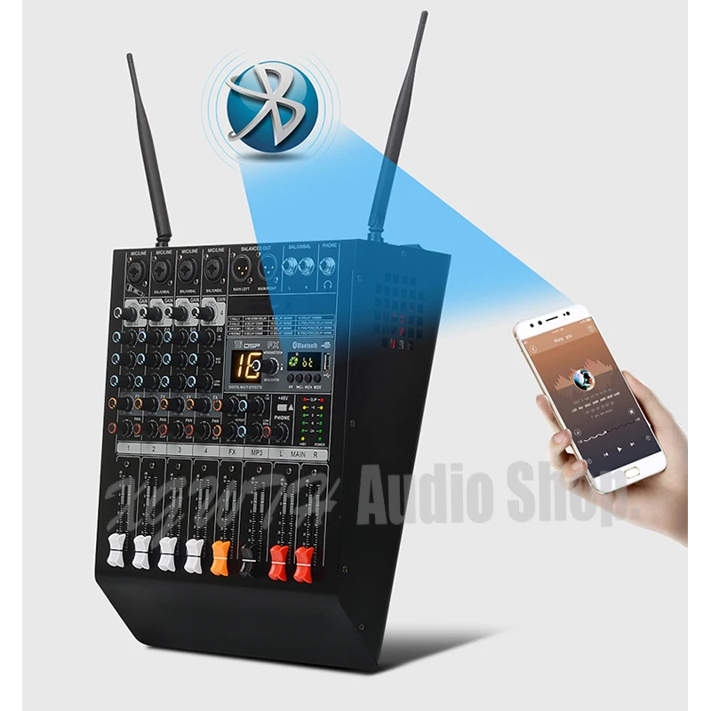 4 канала 16 DSP цифровой эффект усилитель мощности студийный аудио микшер Bluetooth USB микшерный пульт 2 ручной беспроводной микрофон