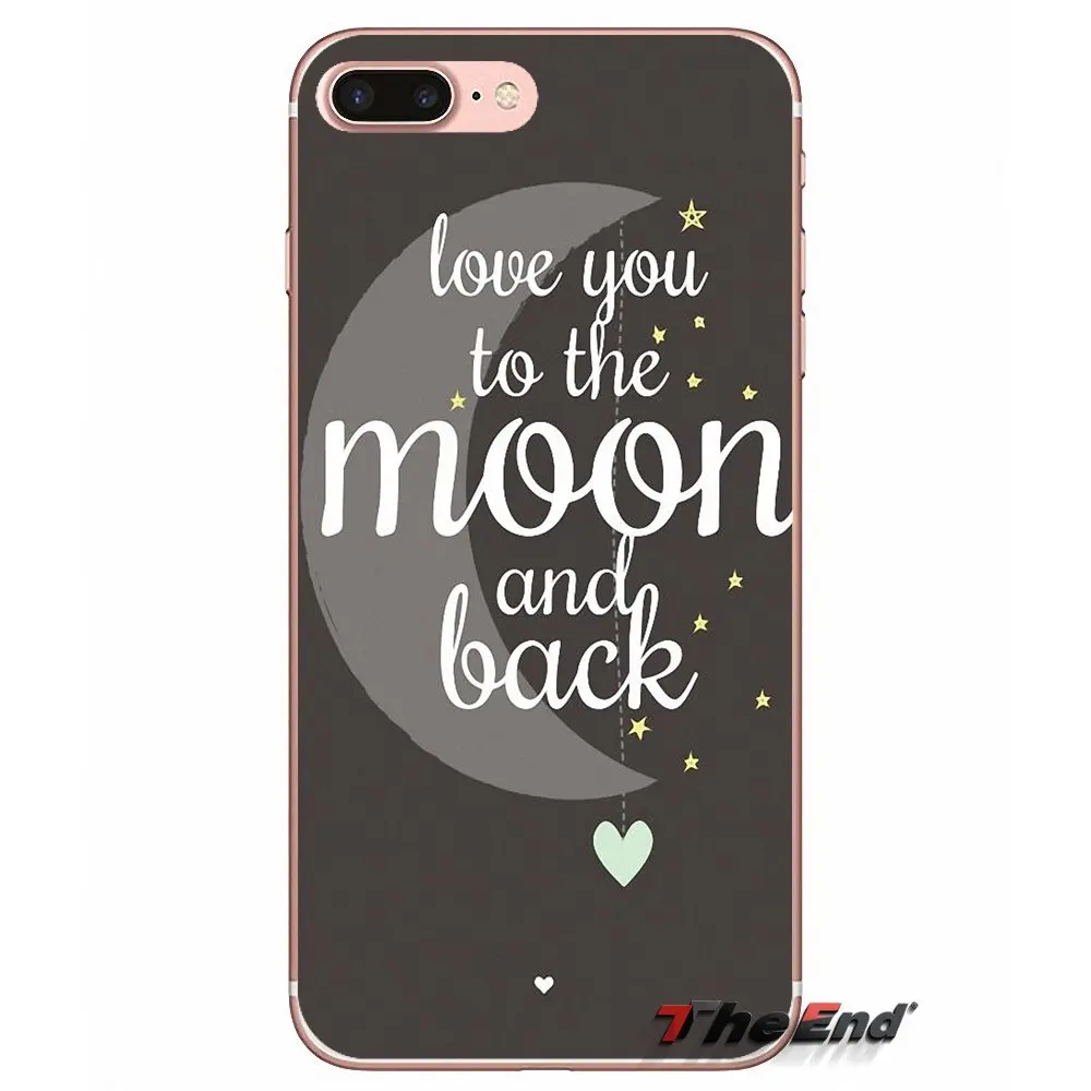 Мягкий чехол для iPhone X 4 4S 5 5S 5C SE 6 6S 7 8 Plus Samsung Galaxy J1 J3 J5 J7 A3 A5 2016 2017 I Love You To The Moon And