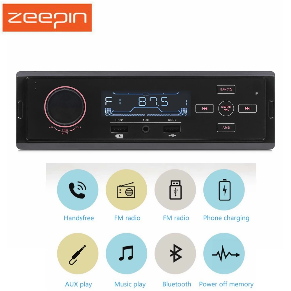 Автомобильный MP3 плеер Bluetooth Сенсорный экран 1DIN стерео аудио FM AM радио Музыка