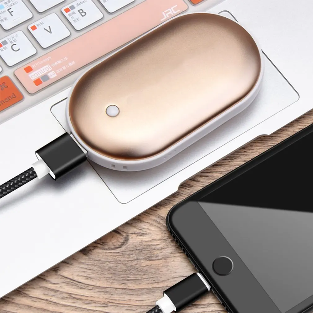 2 в 1 USB Перезаряжаемый ручной нагреватель Портативный телефон внешний