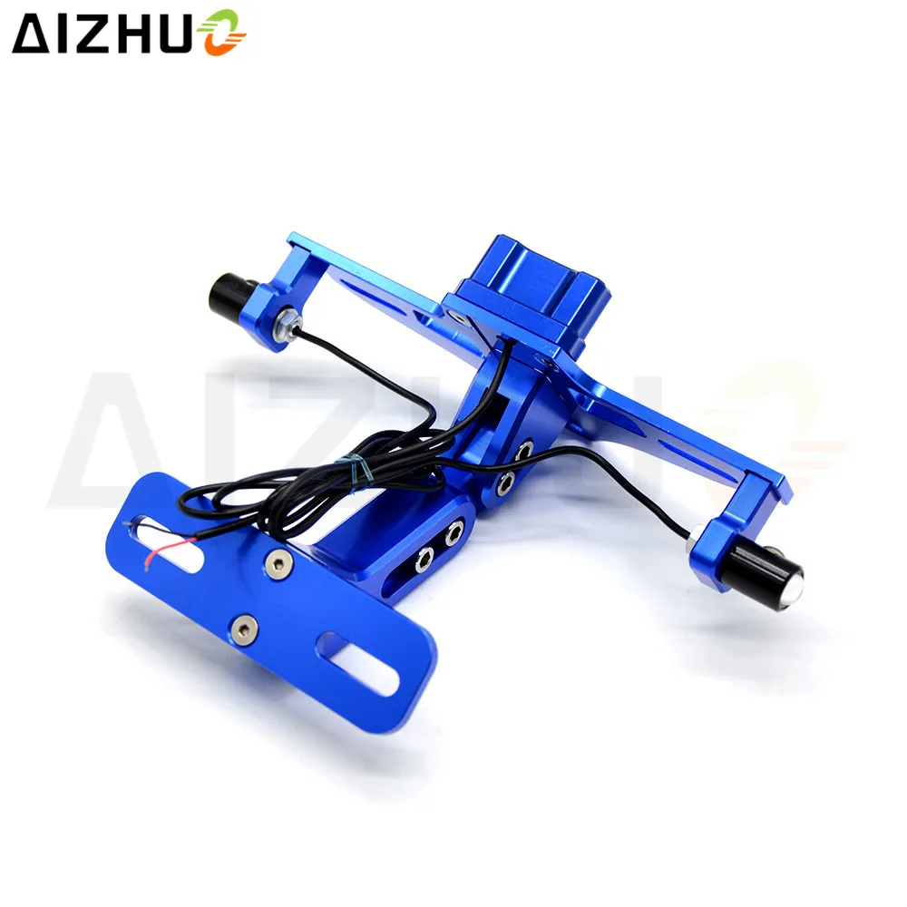 Universal Motorcycle Registration License Plates Holder With Led Light Motorbike CNC Aluminum Number Plate For Honda Suzuki | Автомобили и