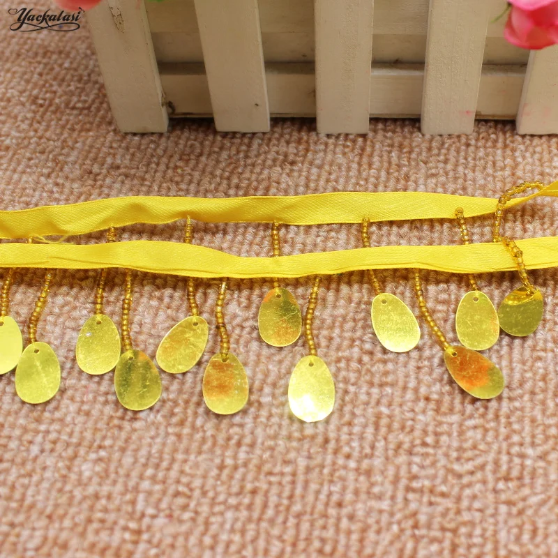 Пояс для латинских танцев YACKALASI 5 см 10 ярдов/партия с блестками и бахромой