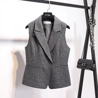 new style high quality gray vest occupation ol suit short paragraph vest female spring coat jacket