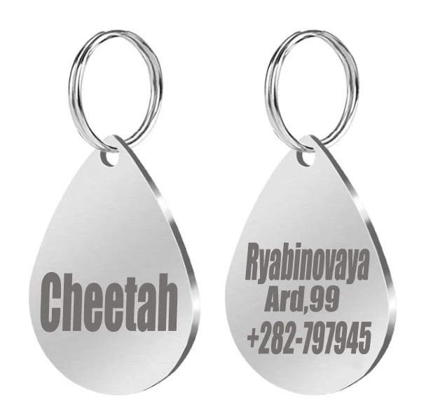 Stainless Steel Dog Tag Customized Cat ID Tags Engraved Personalized In Pet Collars For And Free Engraving | Дом и сад