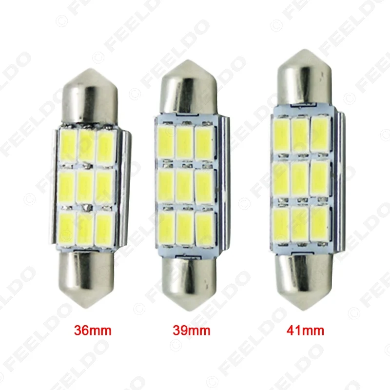 FEELDO 30 шт. 12VDC автомобильный белый 36 мм/39 мм/41 мм 3 Вт 240lm 6SMD 5630 Светодиодный