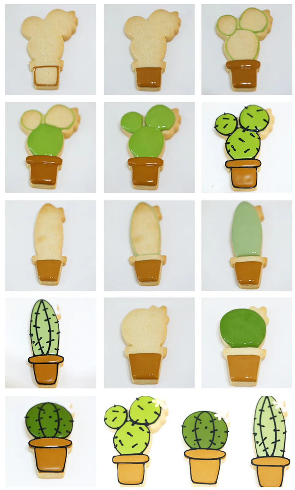 Cactus Cookie Cutter Made 3D Printed Fondant Cupcake Confeitaria Moulds Cookie Tools Cake Decorating Tools Cookie Cutter Set